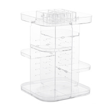 Clear Rotating Makeup Organizer 360 Degree Rotating Storage Rack, Multi-Function Carousel Cosmetic Organizer Makeup Brush Holder